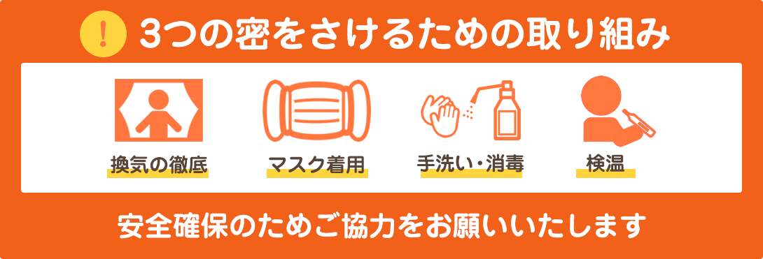 新型コロナウィルス対策中